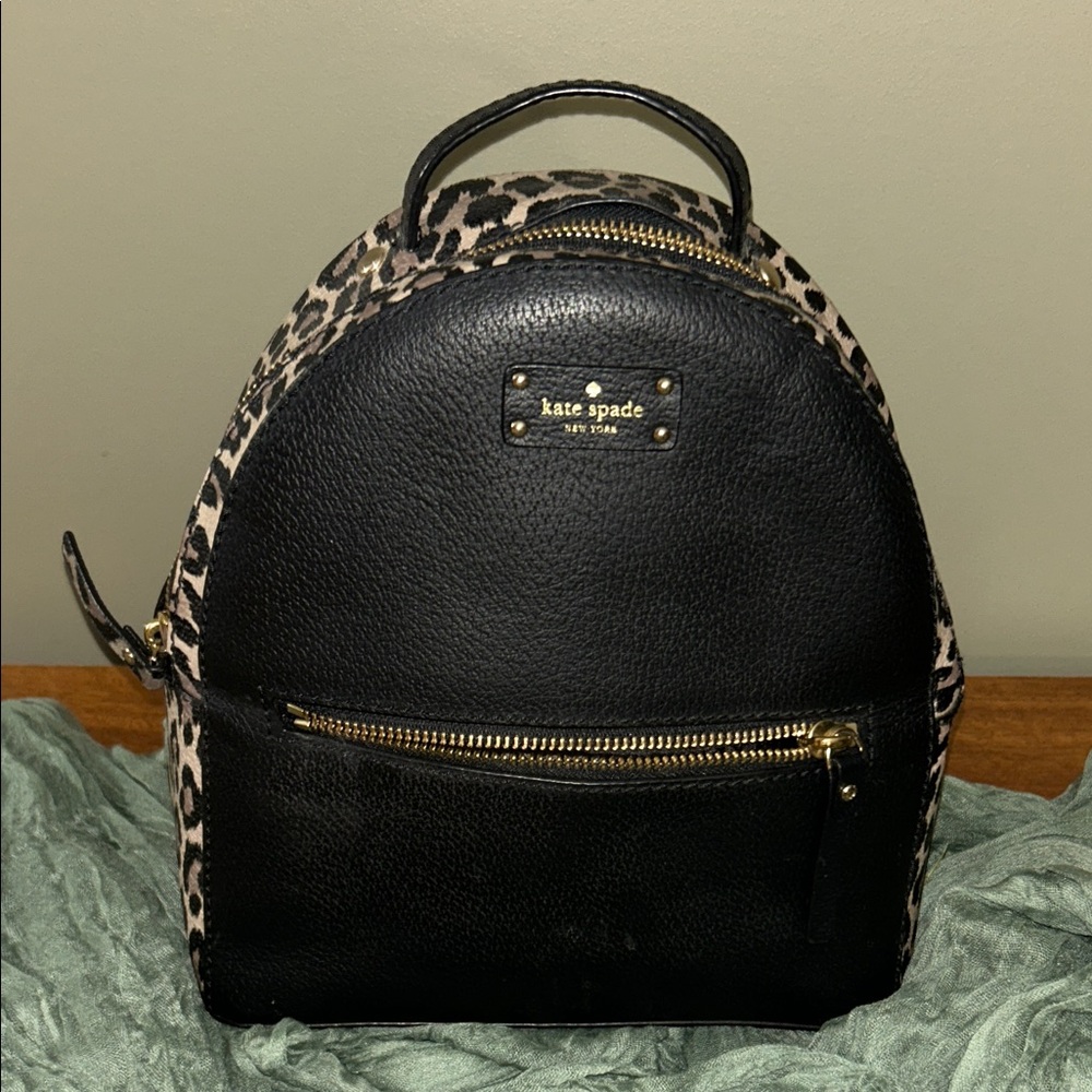 Kate Spade Black and Animal Print Backpack